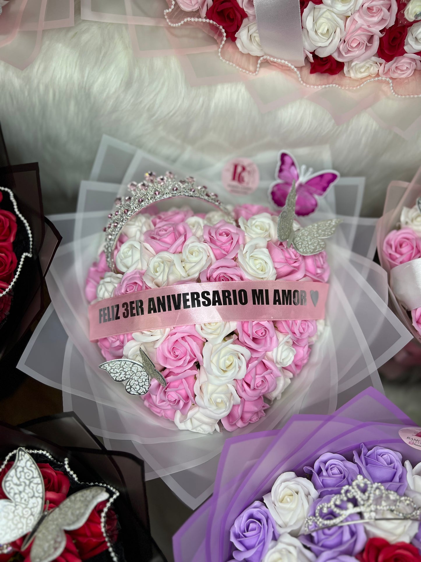 Ramo Rosas Eternas Rosado