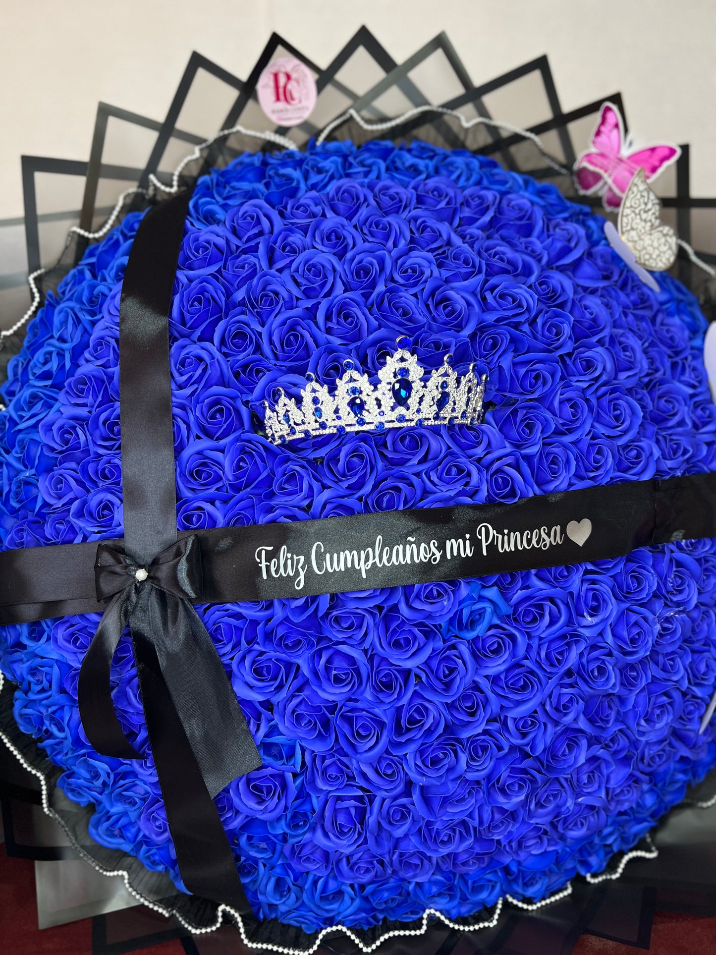 Ramo Rosas Eternas Azules
