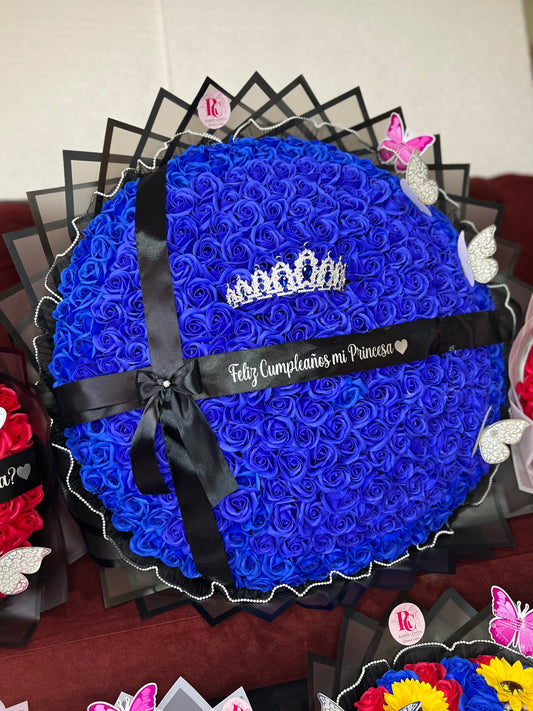 Ramo Rosas Eternas Azules
